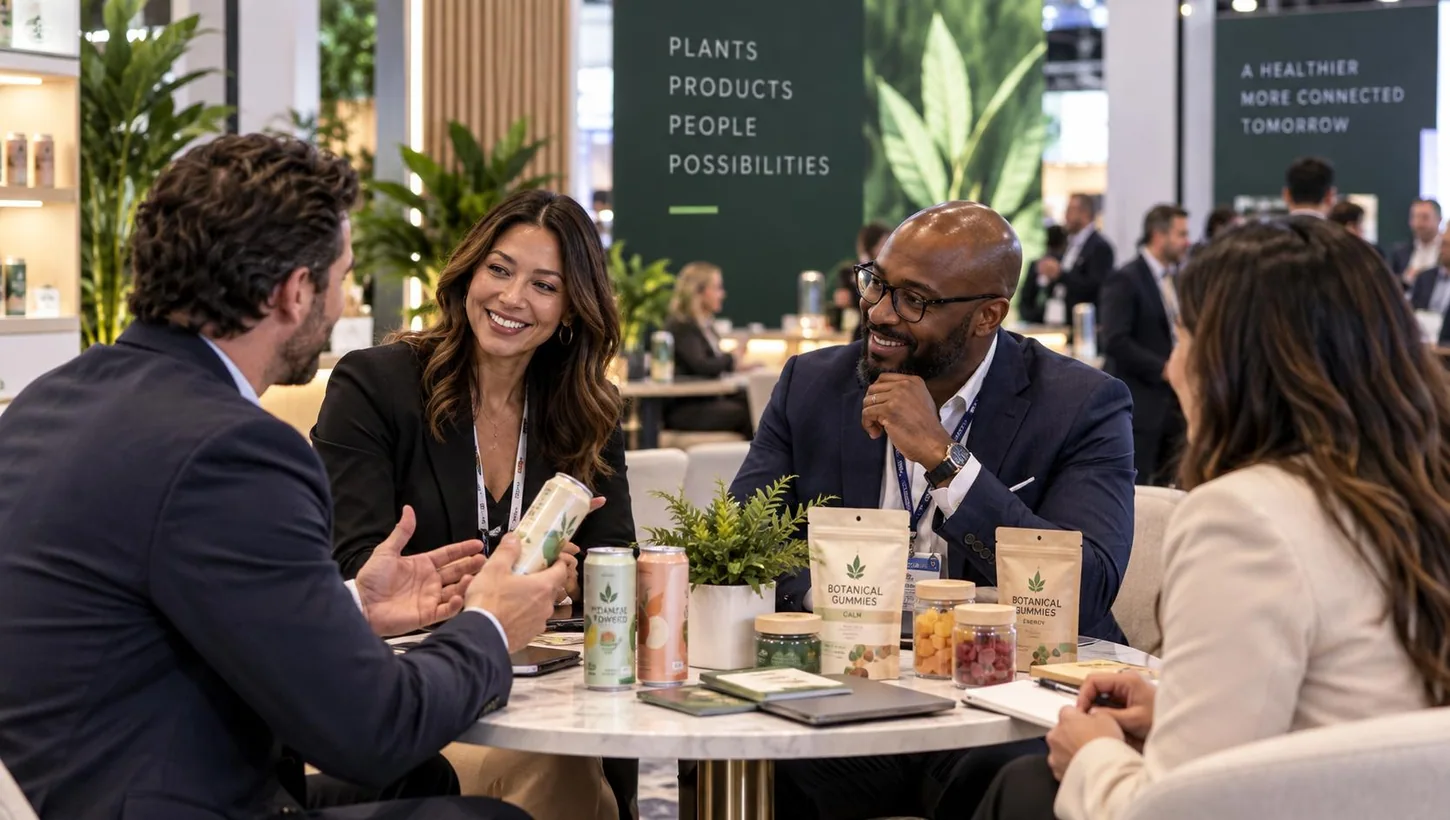 Business services professionals meeting over infused products