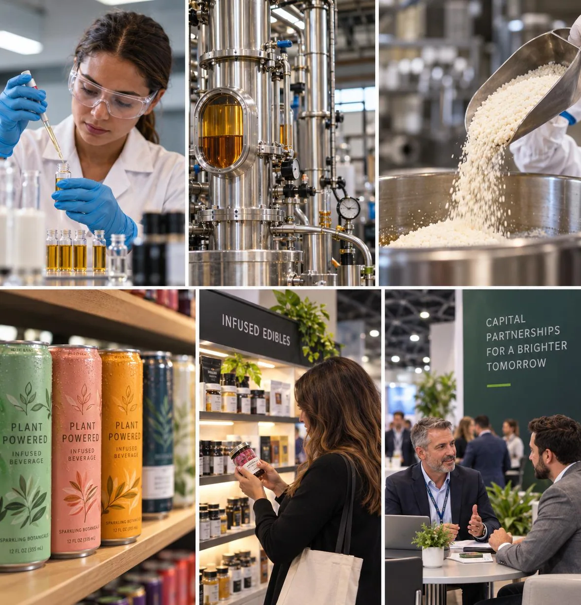 Extraction, ingredients and laboratory manufacturing imagery
